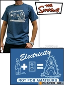 Simpsons - t-shirt homme bleu stone electricity (m)