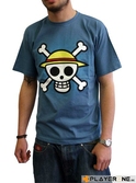 ONE PIECE - T-Shirt Basic Homme BLUE Skull With Map (XL)