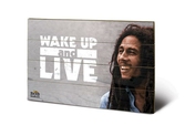 BOB MARLEY - Impression sur Bois 40X59 - Wake Up and Live