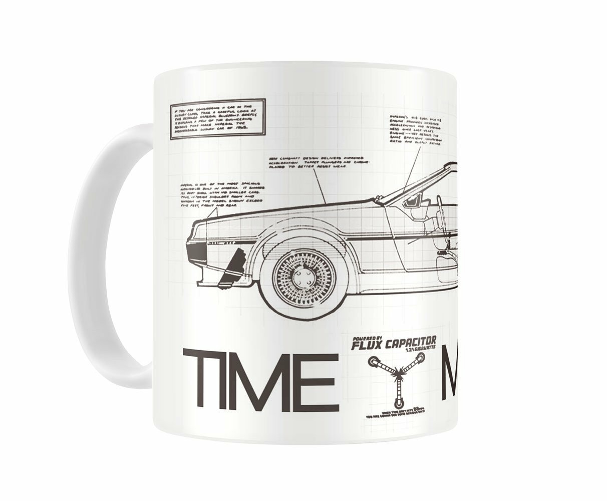 Mug Retour Vers Le Futur : Plan DeLorean Time Machine - 300 ml