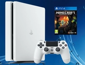 Console PS4 Slim Blanche + Minecraft - PS4