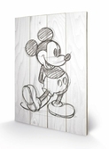 DISNEY - Impression sur Bois 40X59 - Mickey Mouse Black / White