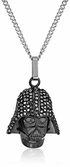 Collier Star Wars Black PVD Plated Darth Vader with Clear Gem