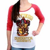 T-shirt Manche Longue Femme Harry Potter : Griffondor Quidditch - S