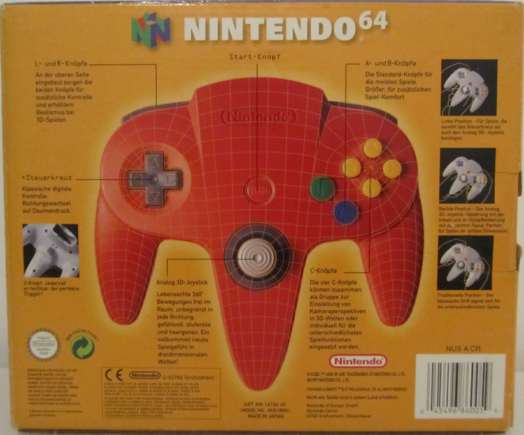 Manette officielle Nintendo 64 noir - Emmaüs Toulouse