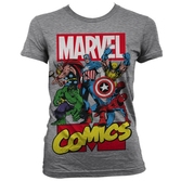 T-Shirt Femme Marvel : Comics Heroe Gris - S