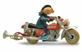 Figurine Gaston Lagaffe et sa moto Sapetoku  - 16cm