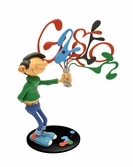 Figurine Gaston Lagaffe et ses tubes de peinture - 29 cm