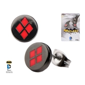 DC COMICS - Boucles d'oreilles Black Plated Harley Quinn Logo