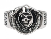 Bague Acier Inoxydable Sons of Anarchy : SAMCRO Faucheuse - Taille 67