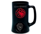 Chope à Bière Game Of Thrones - Targaryen 3D Emblême Rotatif Noir