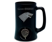 Chope à Bière Game Of Thrones - Stark 3D Emblême Rotatif Noir