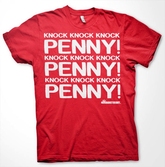 T-Shirt Big Bang Theory : Knock Knock Knoc Penny ! Rouge - M