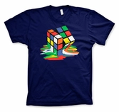 T-Shirt Rubik's Cube : Cube en Fusion Bleu Marine - S