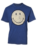 T-Shirt Imitation Jeans Smiley Usé - L