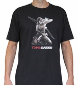 TOMB RAIDER - T-Shirt Lara à Genoux Homme (L)