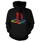 Sweat-Shirt à Capuche PlayStation : Logo Usé Noir - XL