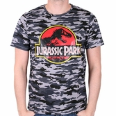 T-Shirt Jurassic Park : Logo Camouflage - L