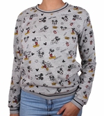 Sweatshirt Mickey : Mickey & Minnie All Over - L