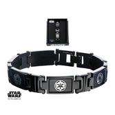 Bracelet en Acier Inoxydable Star Wars : Logo de l'Empire Galactique