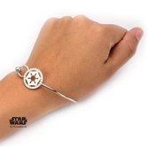 Bracelet Star Wars : Logo de l'Empire Galactique avec gemme claire