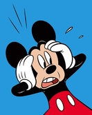 Impression sur Toile 40x50 '18mm' Disney - Mickey Mouse Choqué