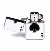 Briquet-tempête en boite métal - Carte à jouer : As de Pic