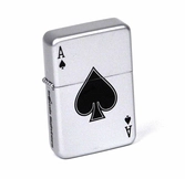 Briquet-tempête en boite métal - Carte à jouer : As de Pic