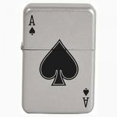 Briquet-tempête en boite métal - Carte à jouer : As de Pic