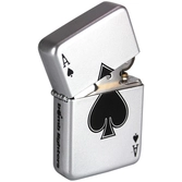 Briquet-tempête en boite métal - Carte à jouer : As de Pic