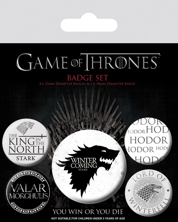 GAME OF THRONES Pack 5 Badges Winter is Coming