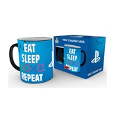 Playstation eat sleep repeat - mug thermo réactif