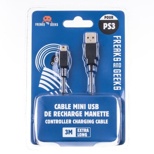 Câble usb de recharge manette 3m ps3