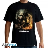 The walking dead - tshirt- god forgive us- homme mc black  - taille s
