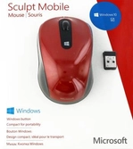 Souris laser sans fil : Microsoft Sculpt Mobile Mouse - Rouge