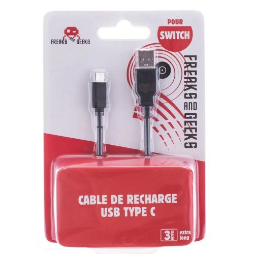 Cable de recharge de 3m pour switch type c (embout secteur non inclus)