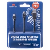 Câble micro usb vers double usb 3m (câble usb en y) (version ps4)