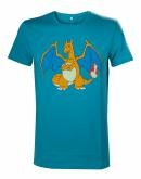 Pokemon - t-shirt turquoise dracaufeu (xxl)
