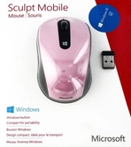Souris laser sans fil : Microsoft Sculpt Mobile Mouse - Rose