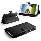 Etui housse coque portefeuille samsung galaxy s4 mini - noir