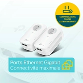TP-Link CPL 2000 Mbps avec 2 Ports Ethernet Gigabit et Prise.
