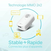TP-Link CPL 2000 Mbps avec 2 Ports Ethernet Gigabit et Prise.