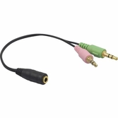 Adaptateur Jack femelle / double jack mâle pour Casque micro - PC