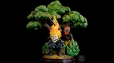 Marvel - q-master - deadpool & ghost rider - statuette 28cm