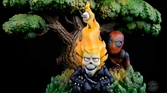 Marvel - q-master - deadpool & ghost rider - statuette 28cm