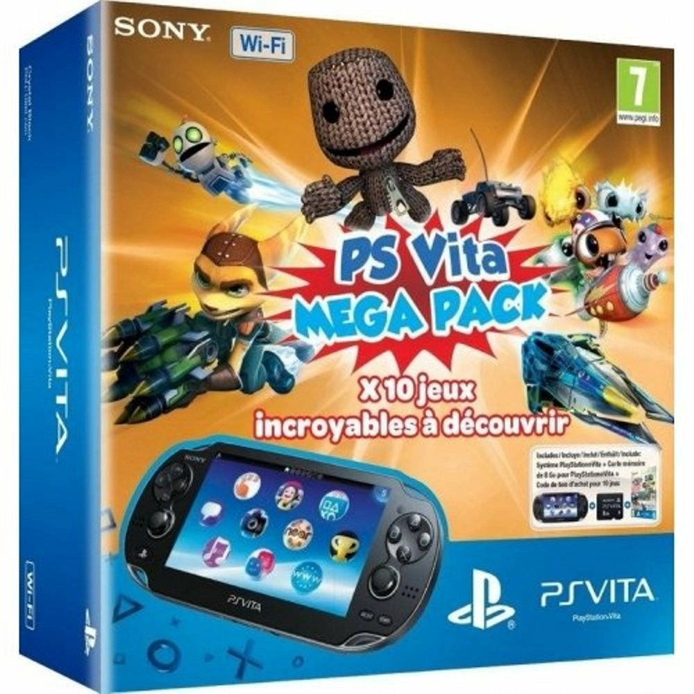 Playstation Vita Wifi + Mega Pack (10 Jeux) + Carte Mémoire 16 Go