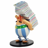 Plastoy - astérix : obélix pile d'albums - figurine de collection