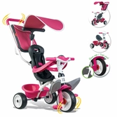 Smoby tricycle baby balade 2 rose