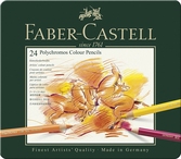 Faber-castell 110024 crayon de couleur polychromos boîte métal de 24 pièces
