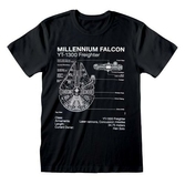 Star wars - t-shirt - millennium  falcon sketch (s)